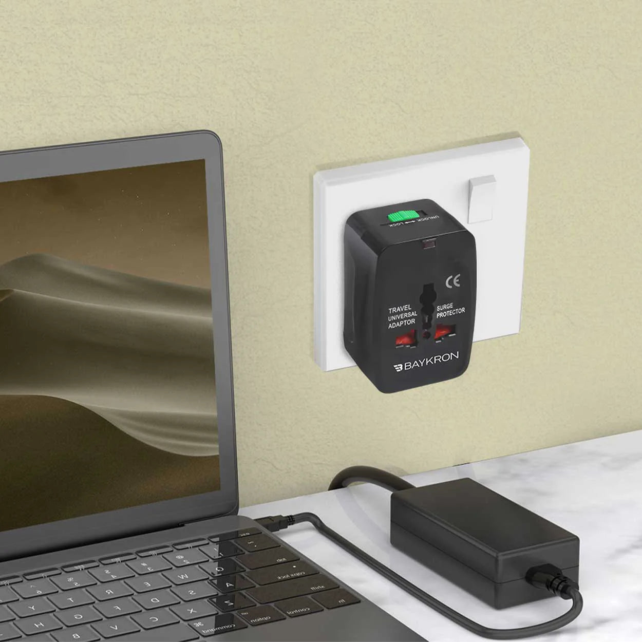 Baykron BASIC Universal Travel Adapter, Black