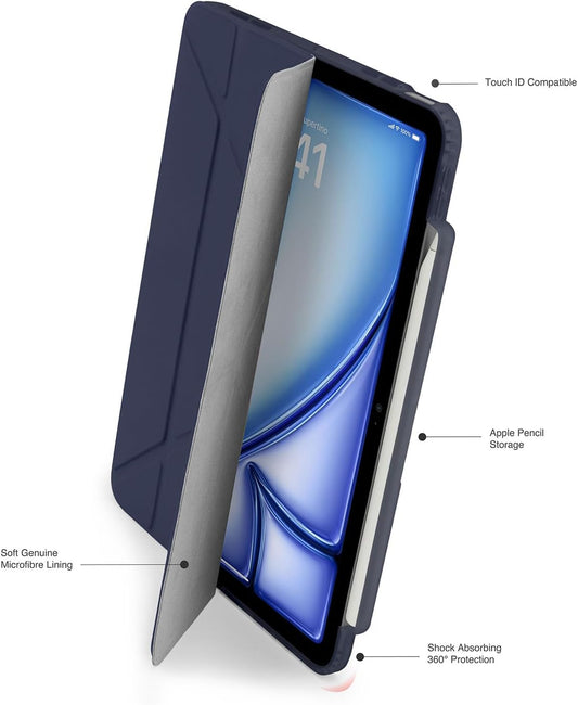 حافظة بيبيتو مقاس 11 بوصة لجهاز iPad Air اوريجامي #3 باللون الأزرق الداكن