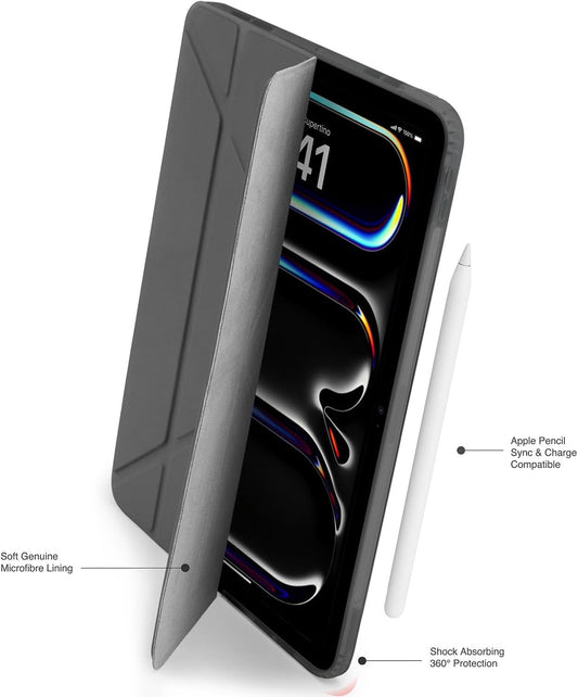 حافظة بيبيتو مقاس 11 بوصة لجهاز iPad Pro اوريجامي #3 باللون الرمادي
