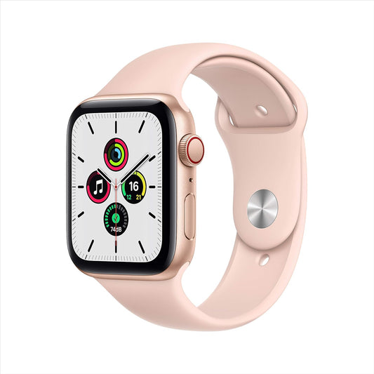 Apple Watch SE Cellular 44mm Gold Aluminium Case with Pink Sand Sport Band