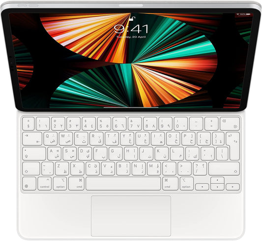 كيبورد Apple ماجيك iPad Pro 12.9 انش (الجيل السادس) - عربي، ابيض