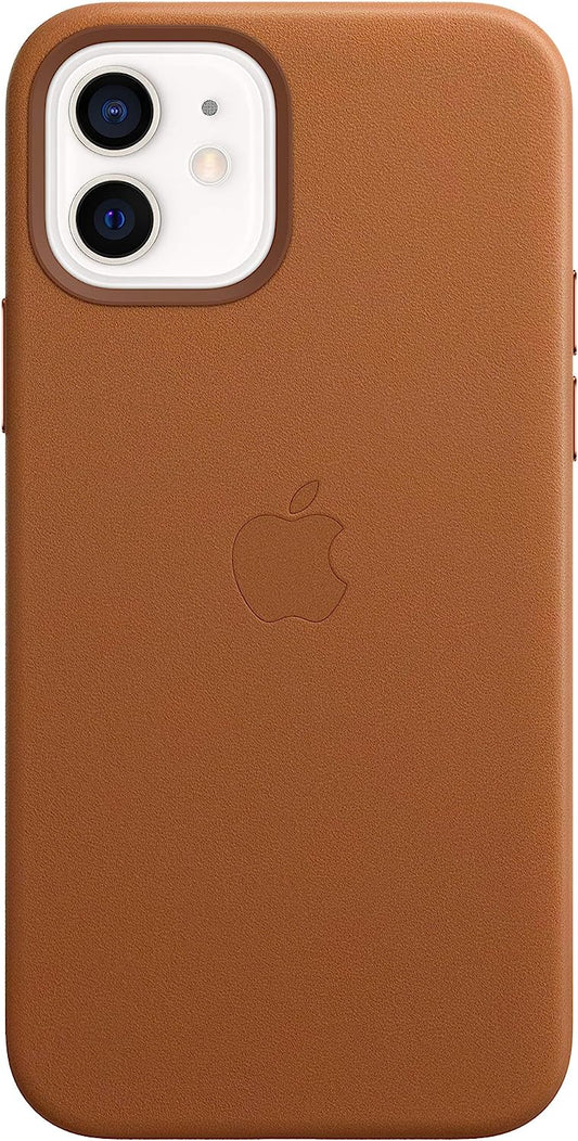 حافظة جلدية من Apple بتقنية MagSafe (يناسب iPhone 12| 12Pro) -سادل بني