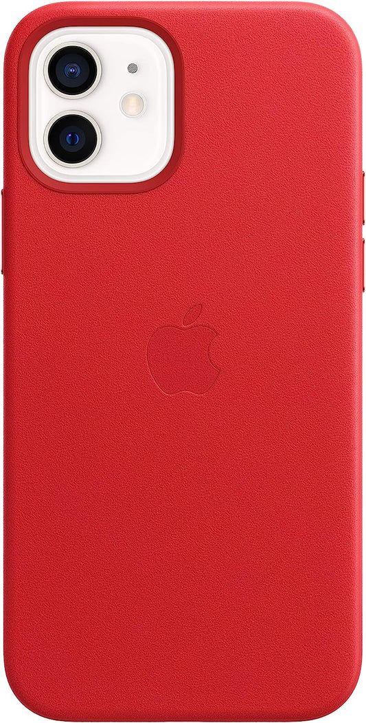 حافظة جلدية من Apple بتقنية MagSafe (يناسب iPhone 12| 12Pro) -أحمر