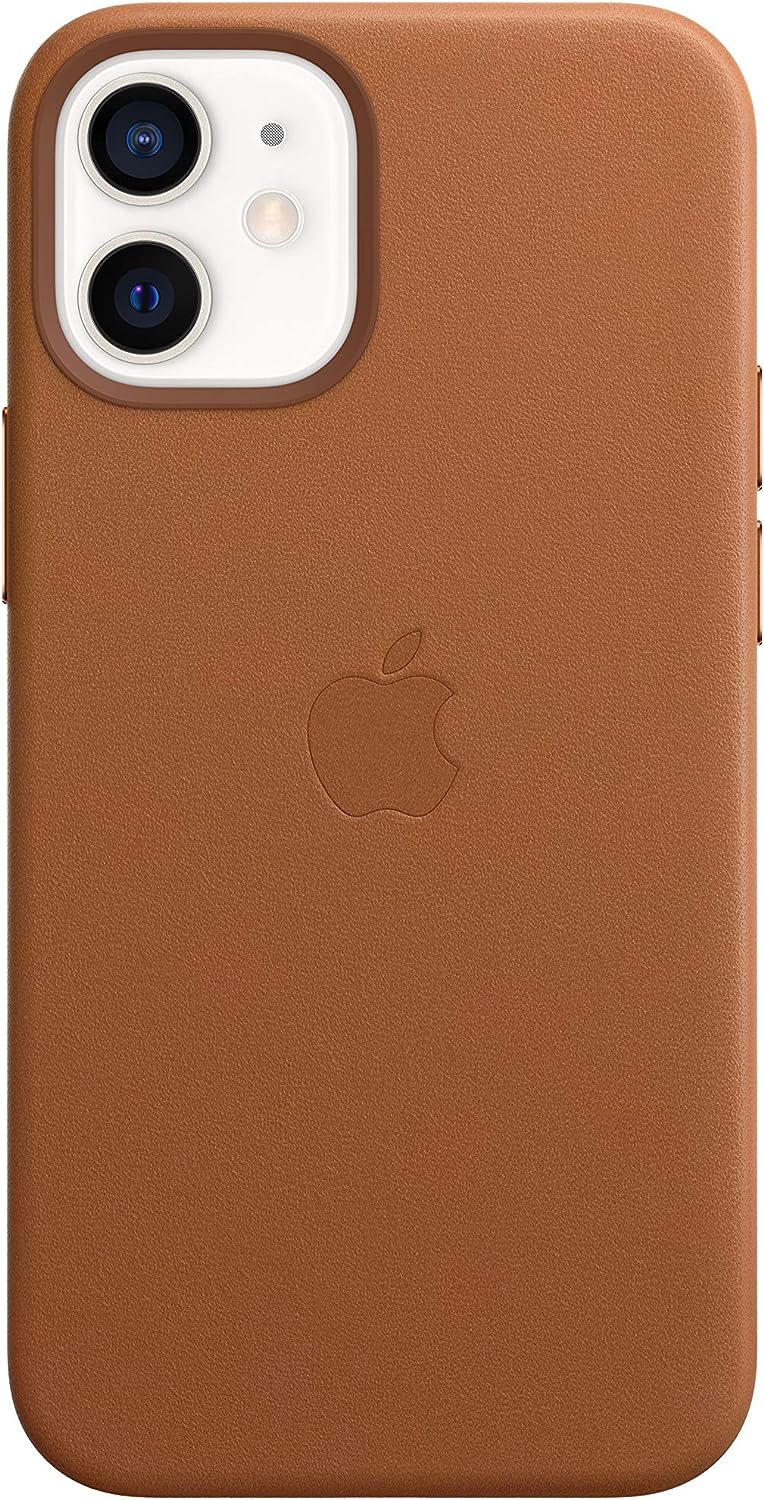 حافظة حماية لهاتف iPhone 12 جلدية من Apple بتقنية MagSafe لهاتف iPhone 12 Mini - سادل بني