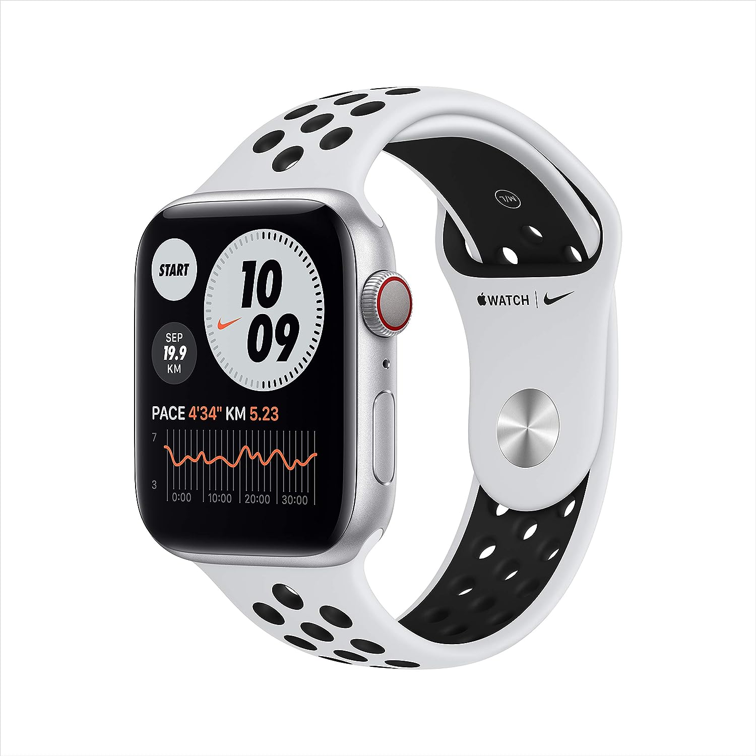 Apple Watch Nike+ Series 6 Cellular 44mm Silver Aluminium Case with Pure Platinum/Black Nike Sport Band