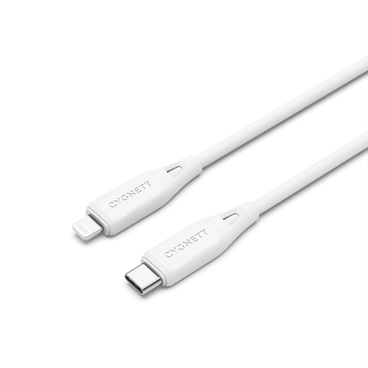 Cygnett Lightning To USB-C Cable, White 1m