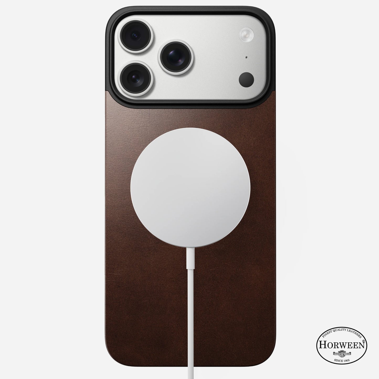 Nomad Horween Magsafe Leather Back For iPhone 17 Pro Max, Rustic Brown
