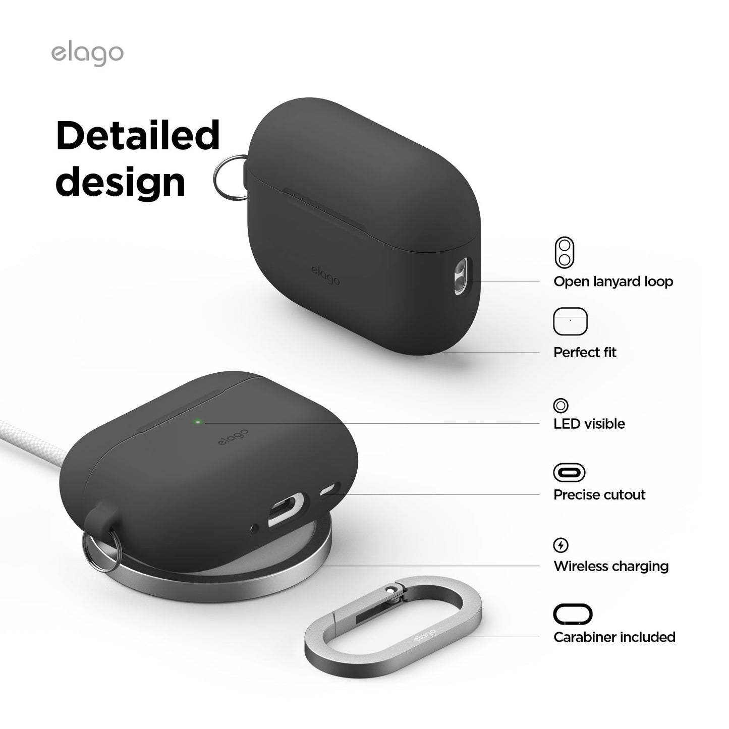 Elago AirPods Pro 3 Silicone Hang Case - Black