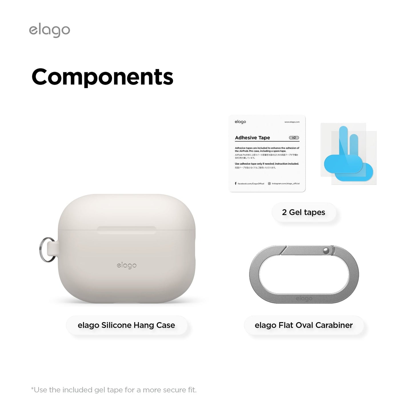 Elago AirPods Pro 3 Silicone Hang Case - Stone