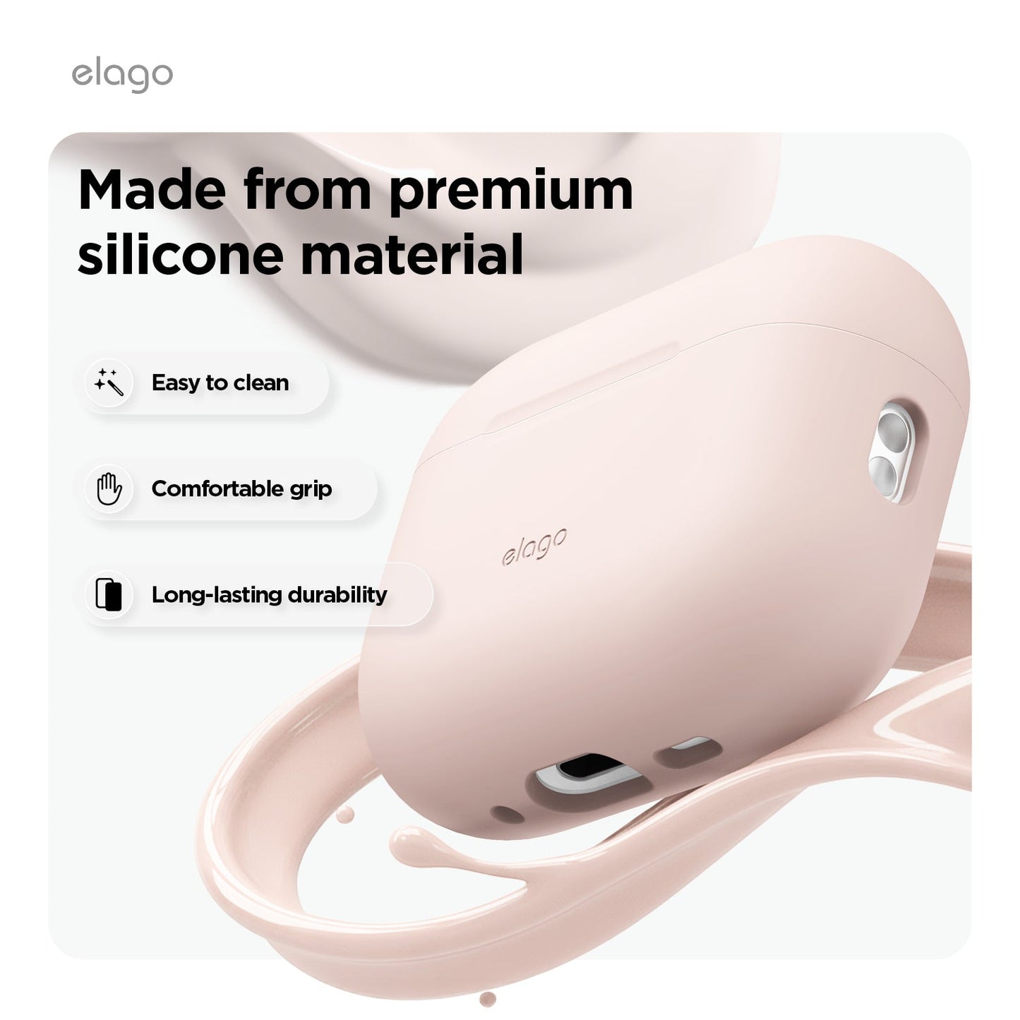 Elago AirPods Pro 3 Silicone Hang Case - Sand Pink