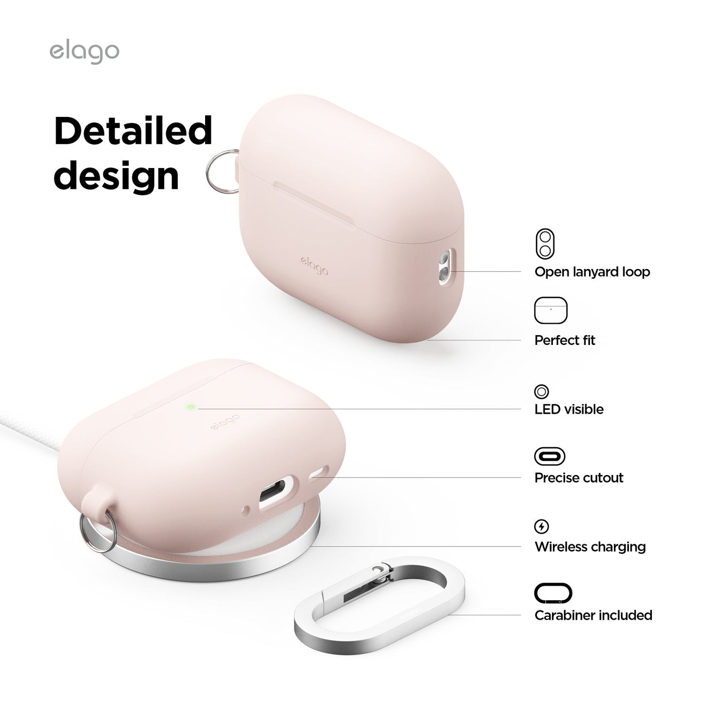 Elago AirPods Pro 3 Silicone Hang Case - Sand Pink
