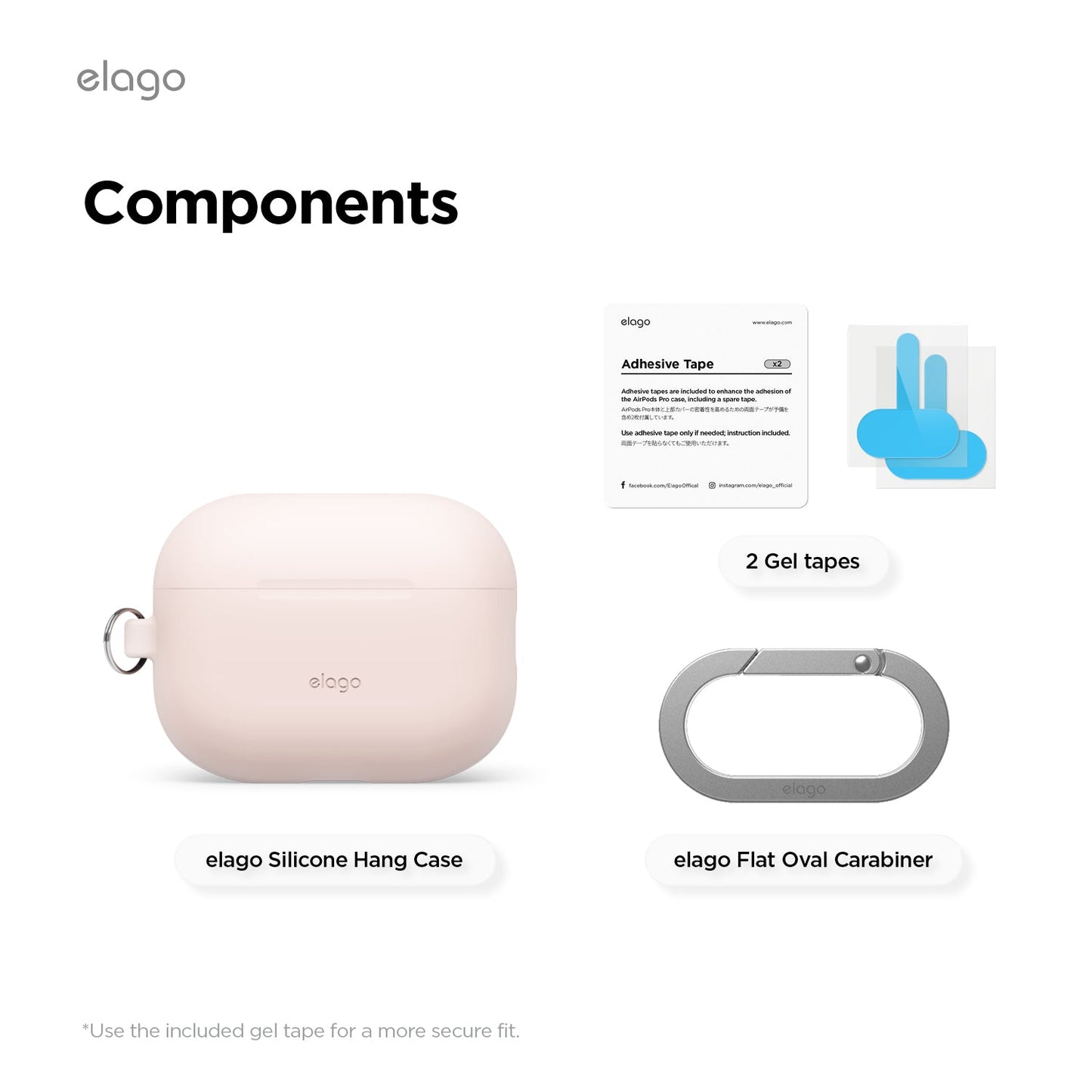 Elago AirPods Pro 3 Silicone Hang Case - Sand Pink