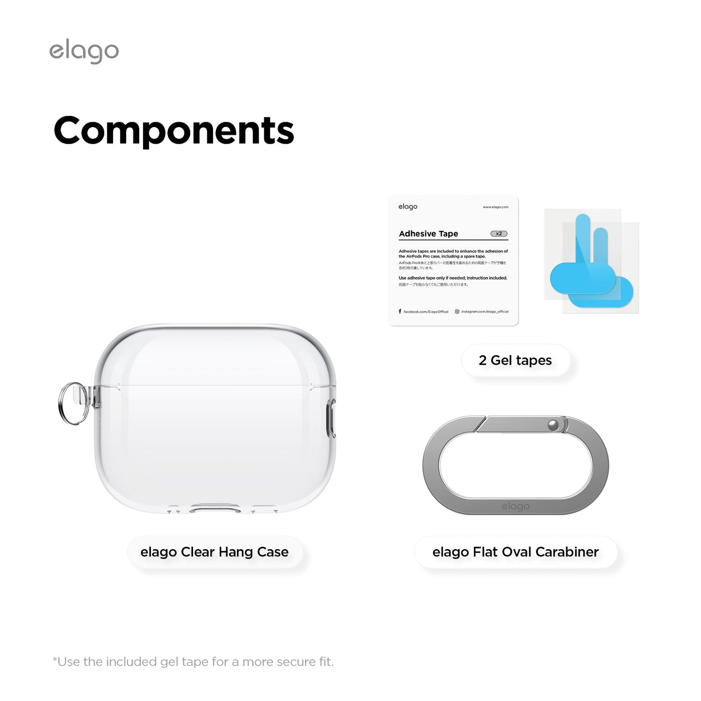 Elago AirPods Pro 3 Clear Hang Case - Transparent