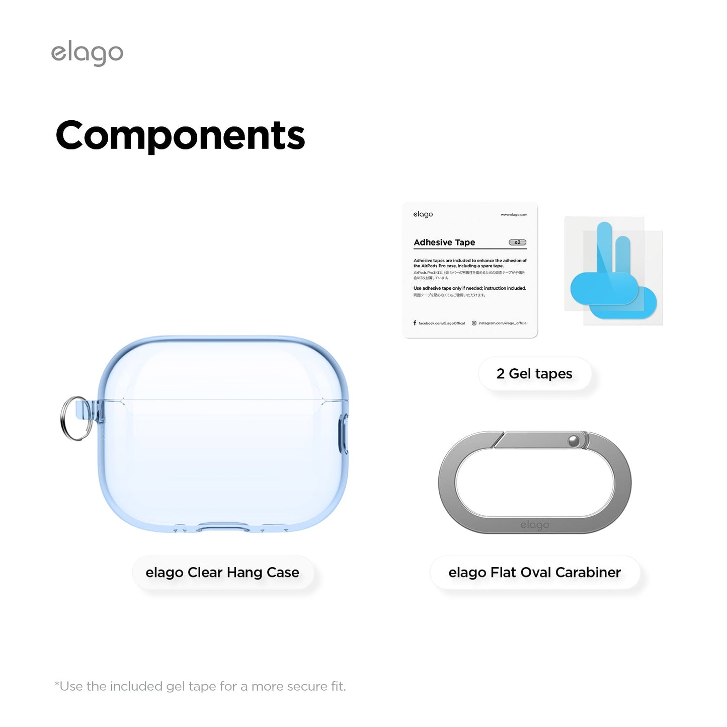 Elago AirPods Pro 3 Clear Hang Case - Aqua Blue
