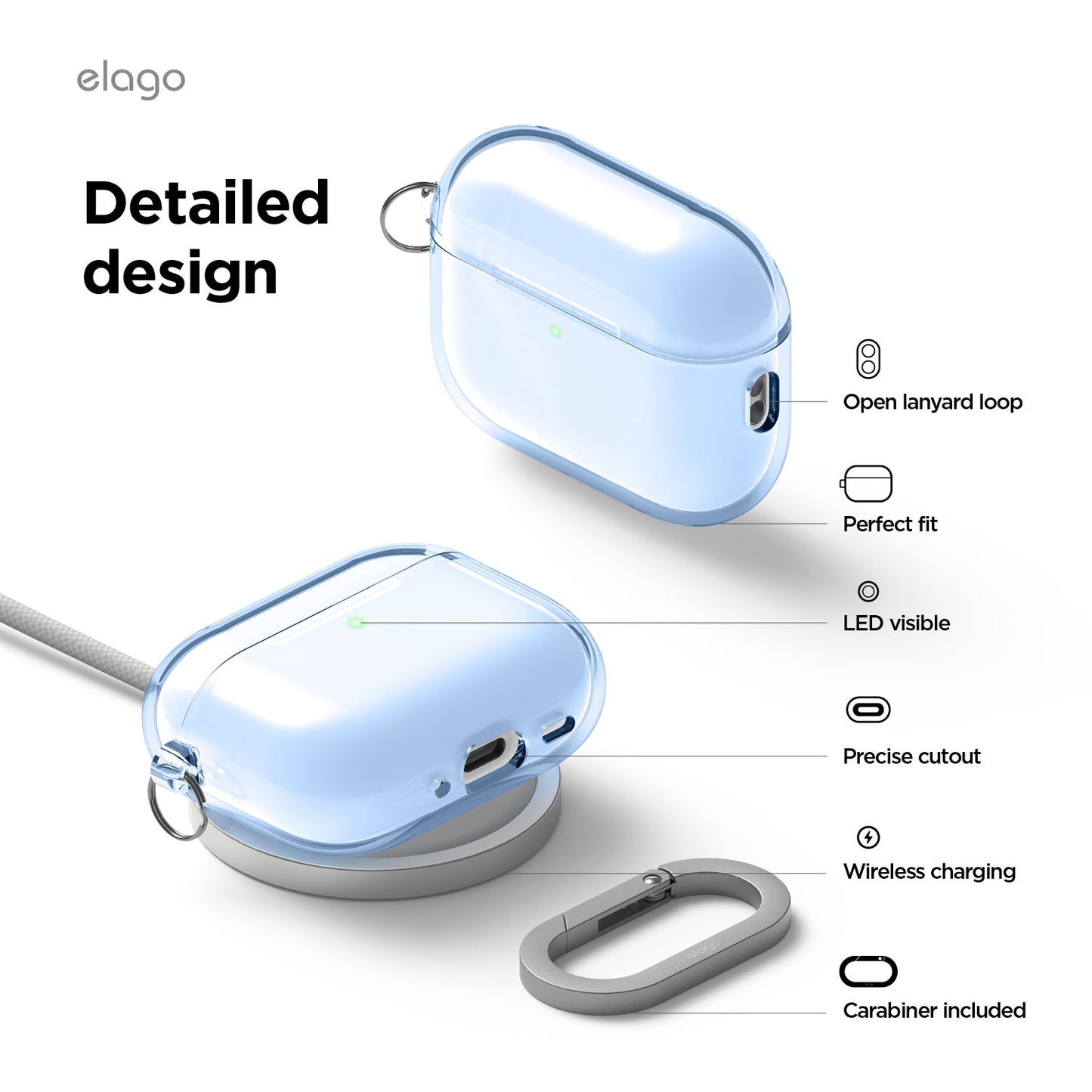 Elago AirPods Pro 3 Clear Hang Case - Aqua Blue