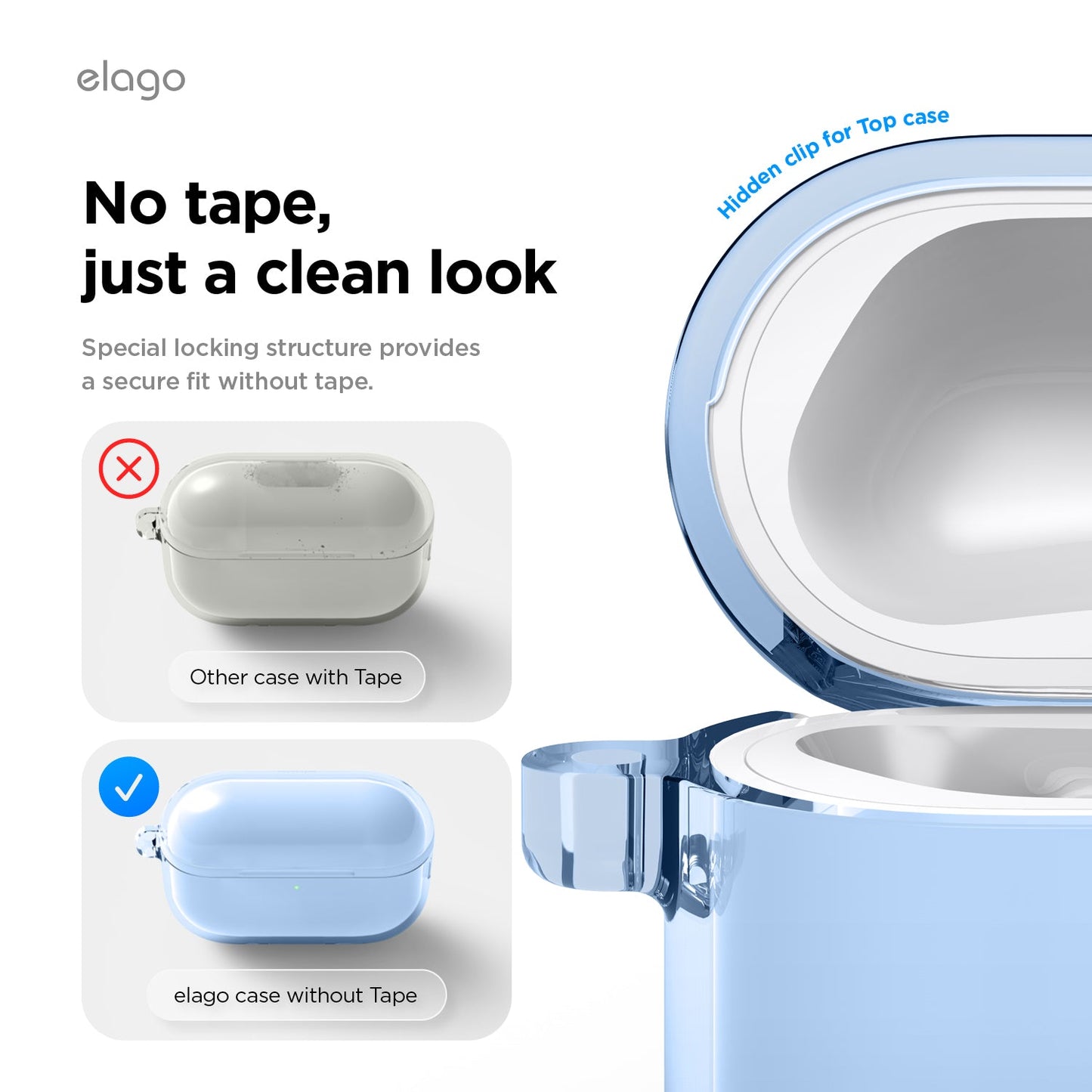 Elago AirPods Pro 3 Clear Hang Case - Aqua Blue