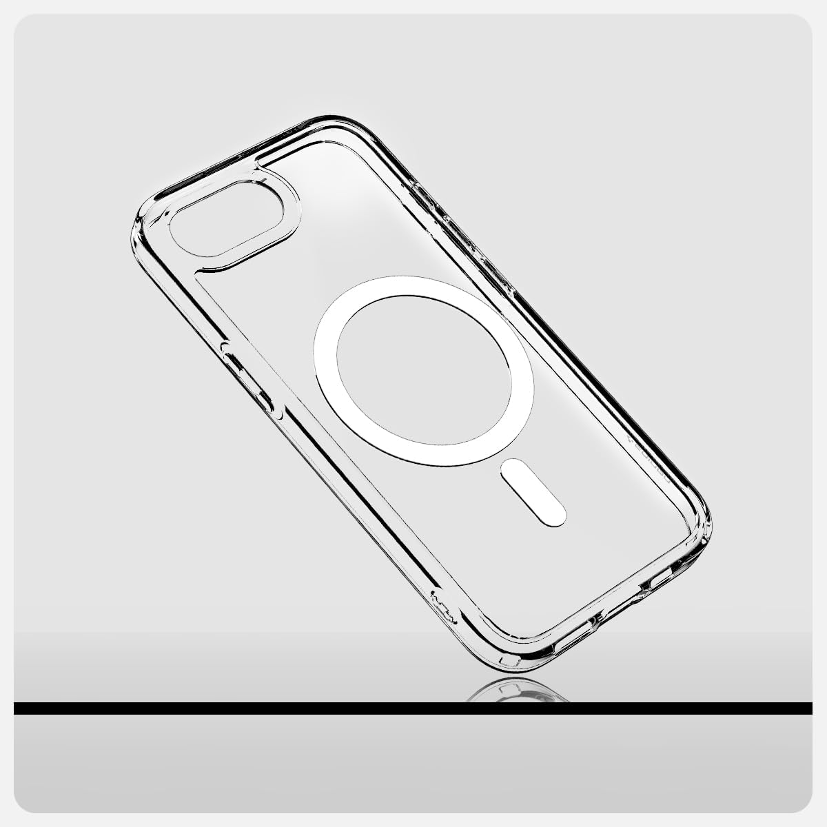 Magnetic Hybrid case for iPhone 16e, 17e (6.1 inch) - Clear with White MagSafe