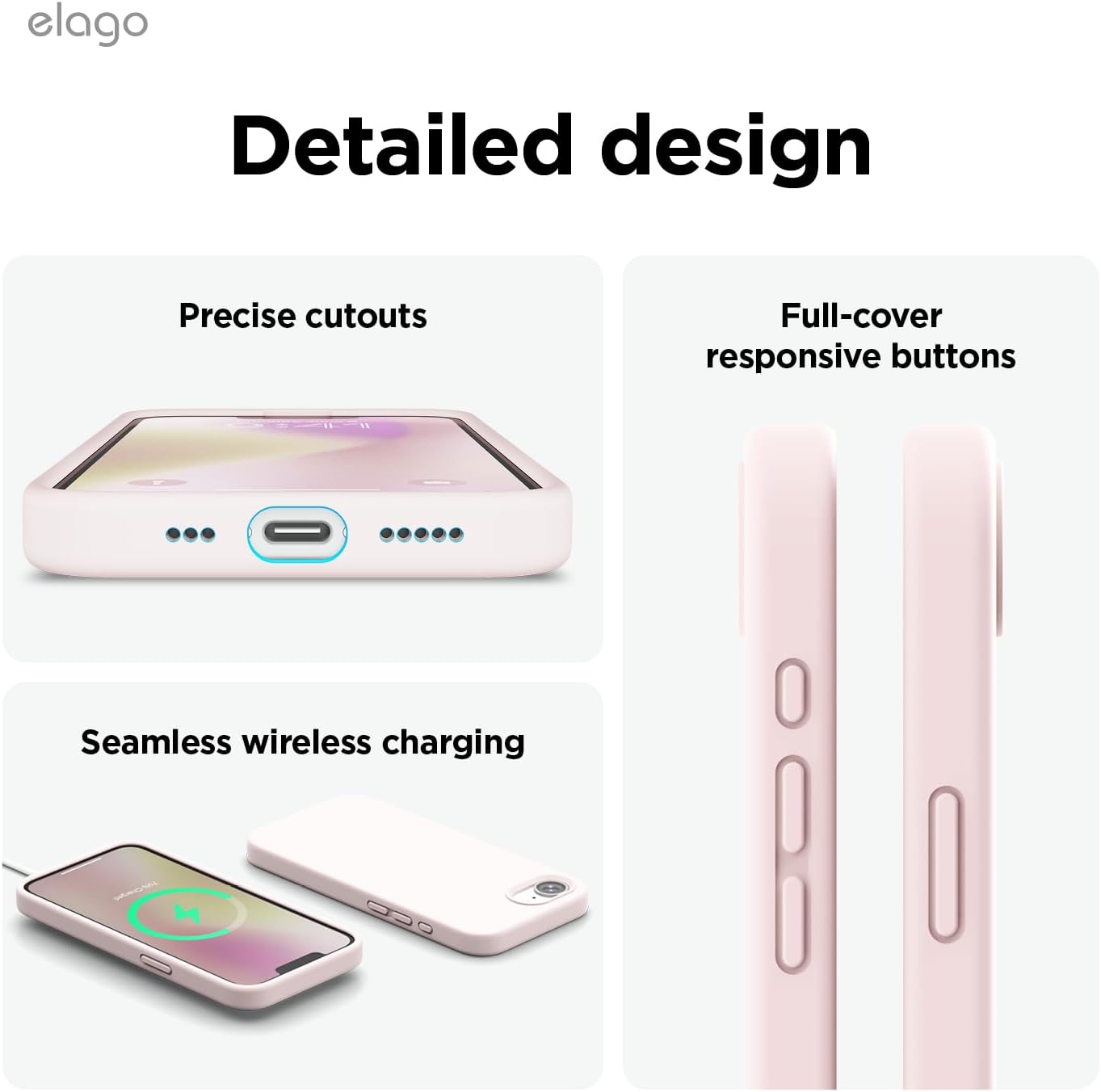 Magnetic Silicone case for iPhone 16e, 17e (6.1 inch) - Lovely Pink