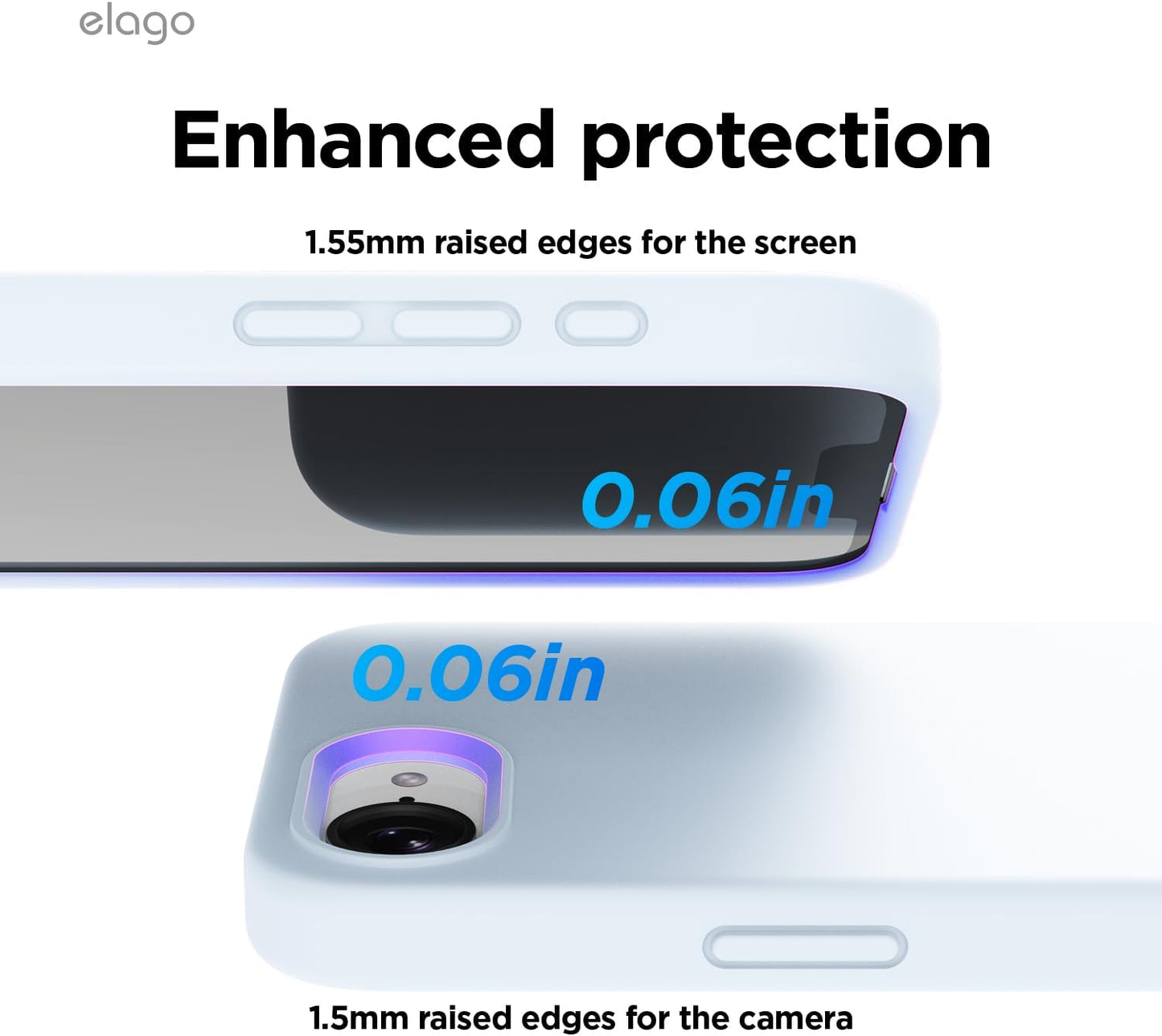 Magnetic Silicone case for iPhone 16e, 17e (6.1 inch) - Light Blue