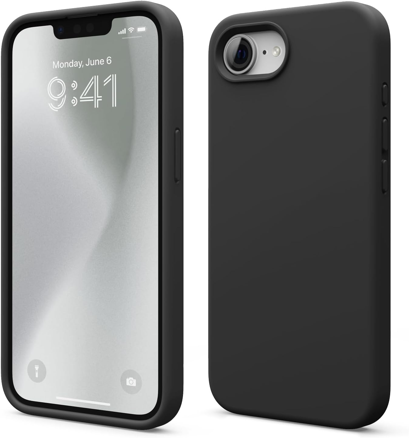 Liquid Silicone case for iPhone 16e, 17e (6.1 inch) - Black