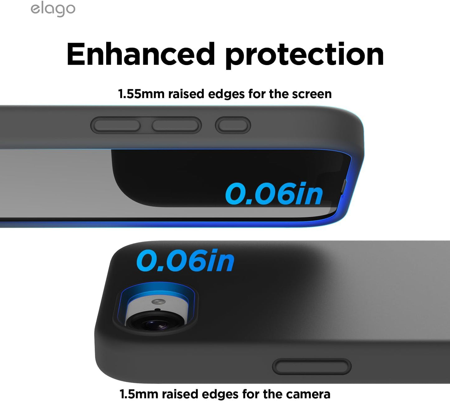 Liquid Silicone case for iPhone 16e, 17e (6.1 inch) - Black