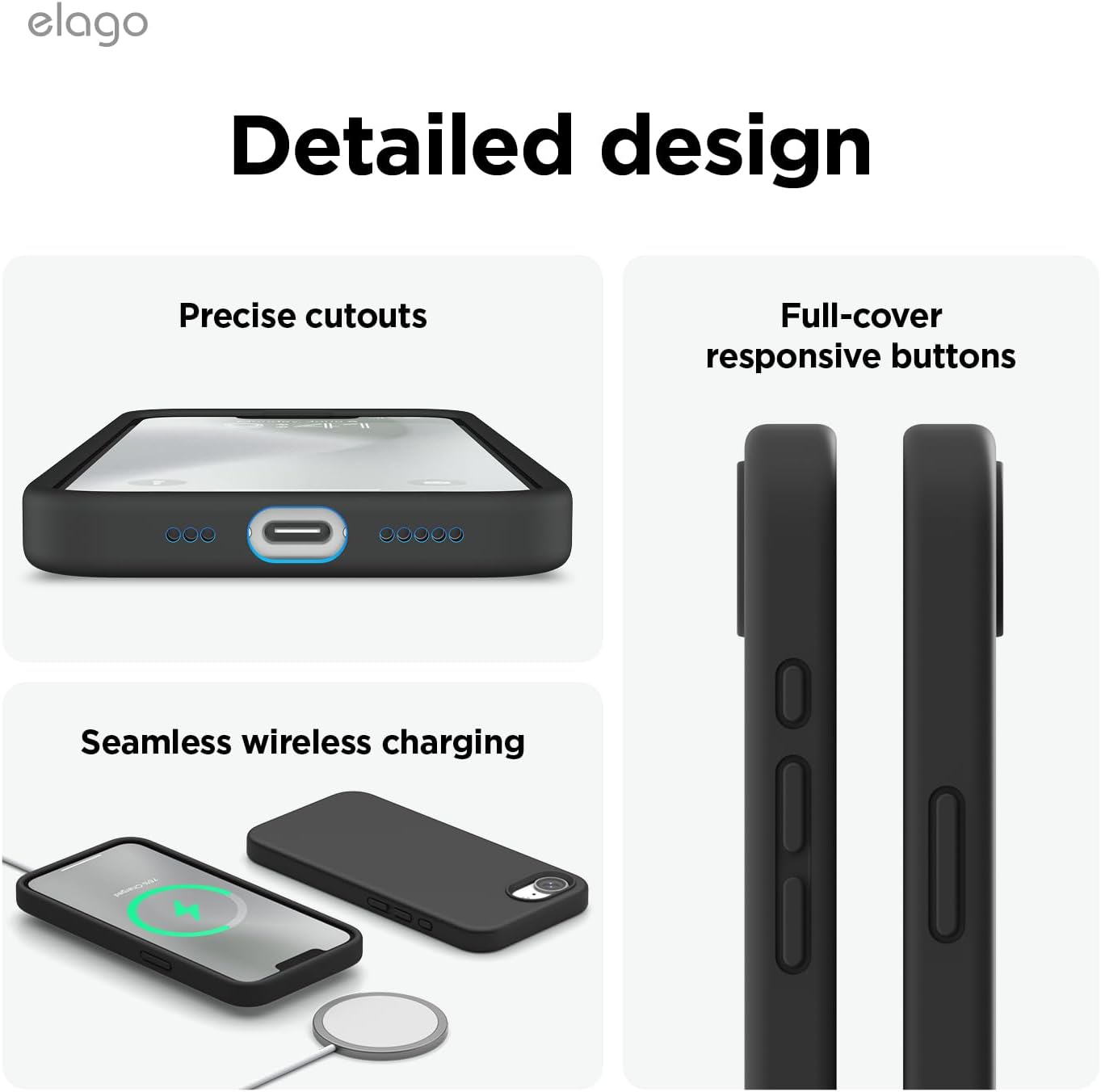 Liquid Silicone case for iPhone 16e, 17e (6.1 inch) - Black