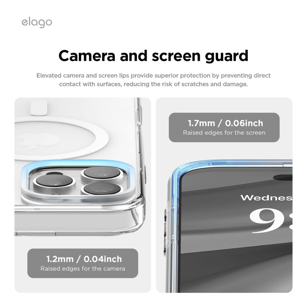 Elago Magnetic Hybrid Case for iPhone 16 Pro Max, Clear with MagSafe