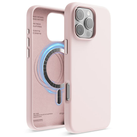 Elago Magnetic Silicone Case for iPhone 16 Pro Max, Lovely Pink