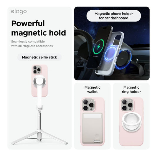 Elago Magnetic Silicone Case for iPhone 16 Pro Max, Lovely Pink