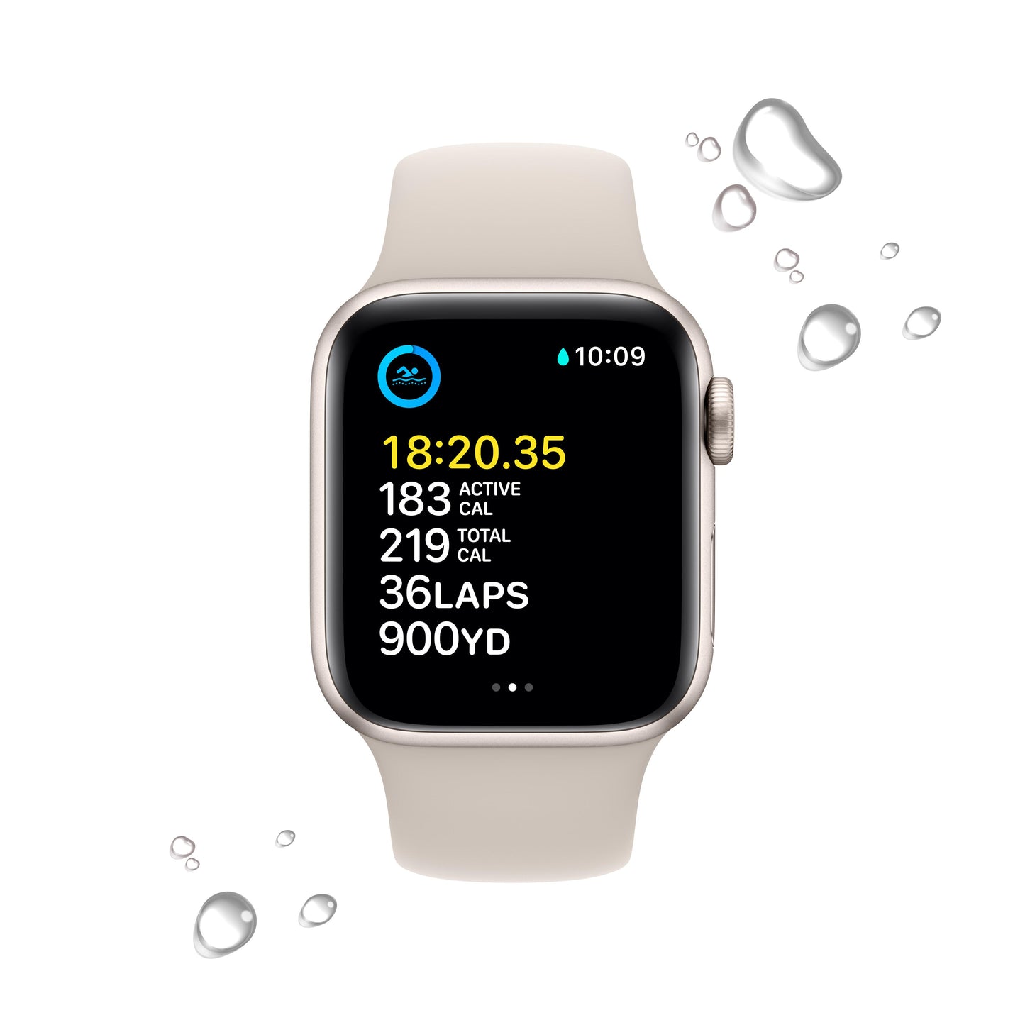 ساعة Apple Watch SE GPS 40 مم باللون الفضي للعلبة الألومنيومية مع Loop رياضي باللون الفضي - عادي