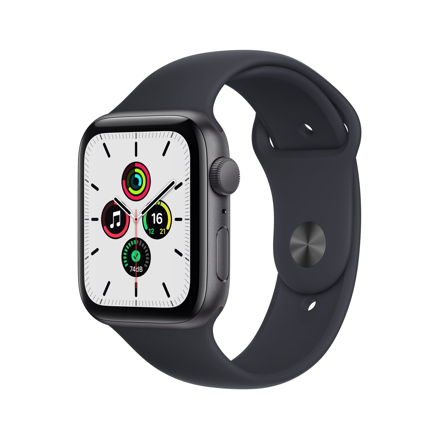 Apple Watch SE Cellular 44mm Space Gray Aluminium Case with Black Sport Band