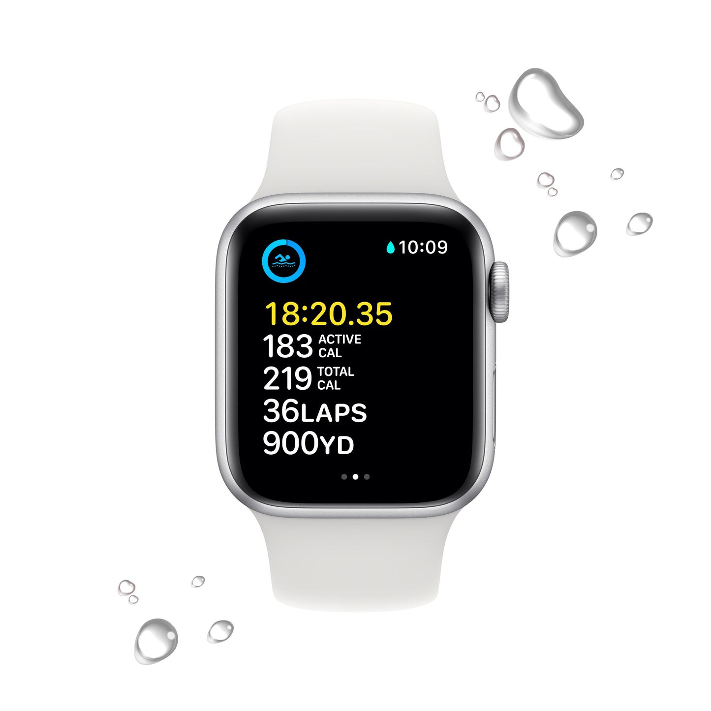 Apple Watch SE GPS + Cellular 40mm Silver Aluminum Case with White Sport Band - Regular