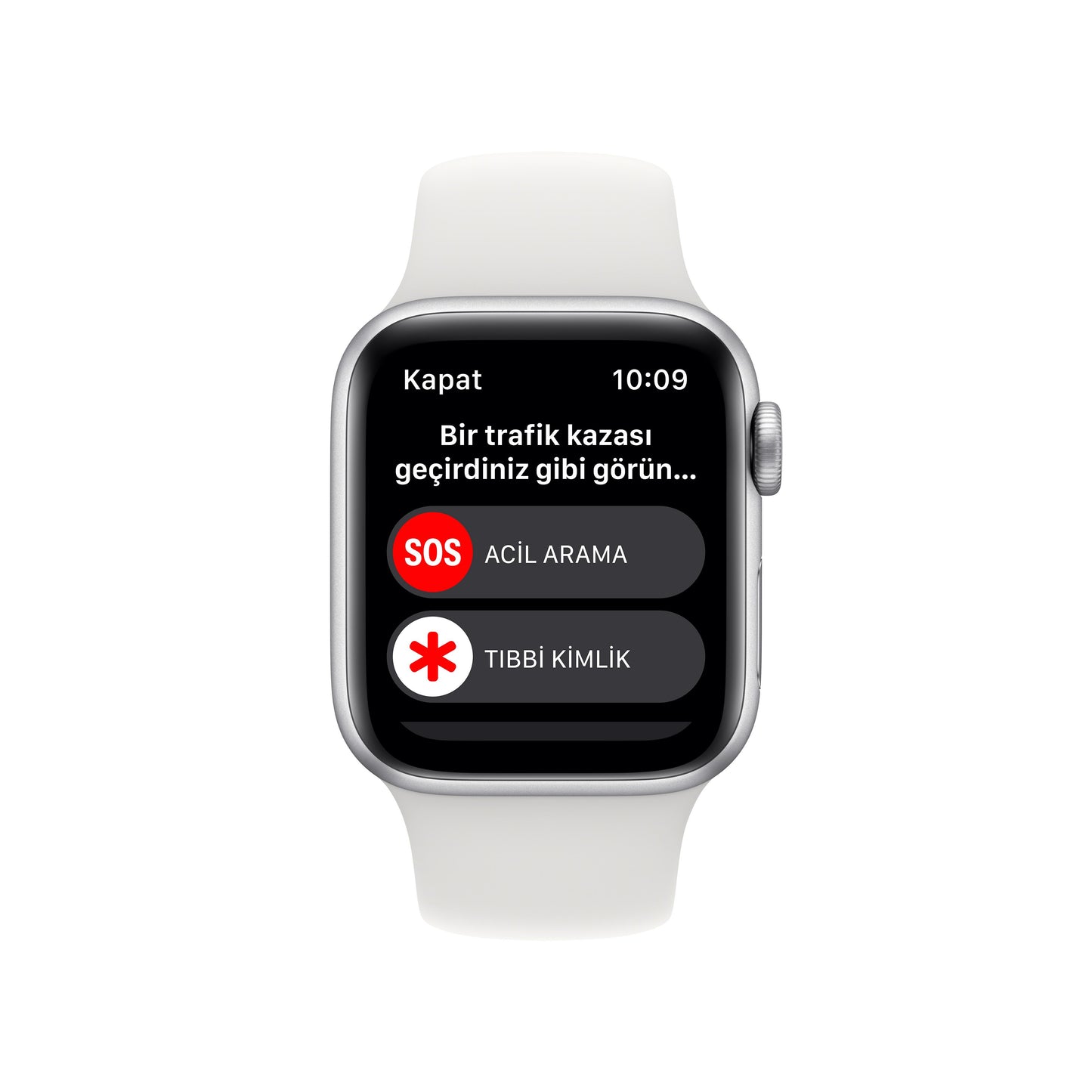 ساعة Apple Watch SE GPS + شريحة 40 مم، إطار من الألمنيوم الفضي مع Loop رياضي أبيض - عادي