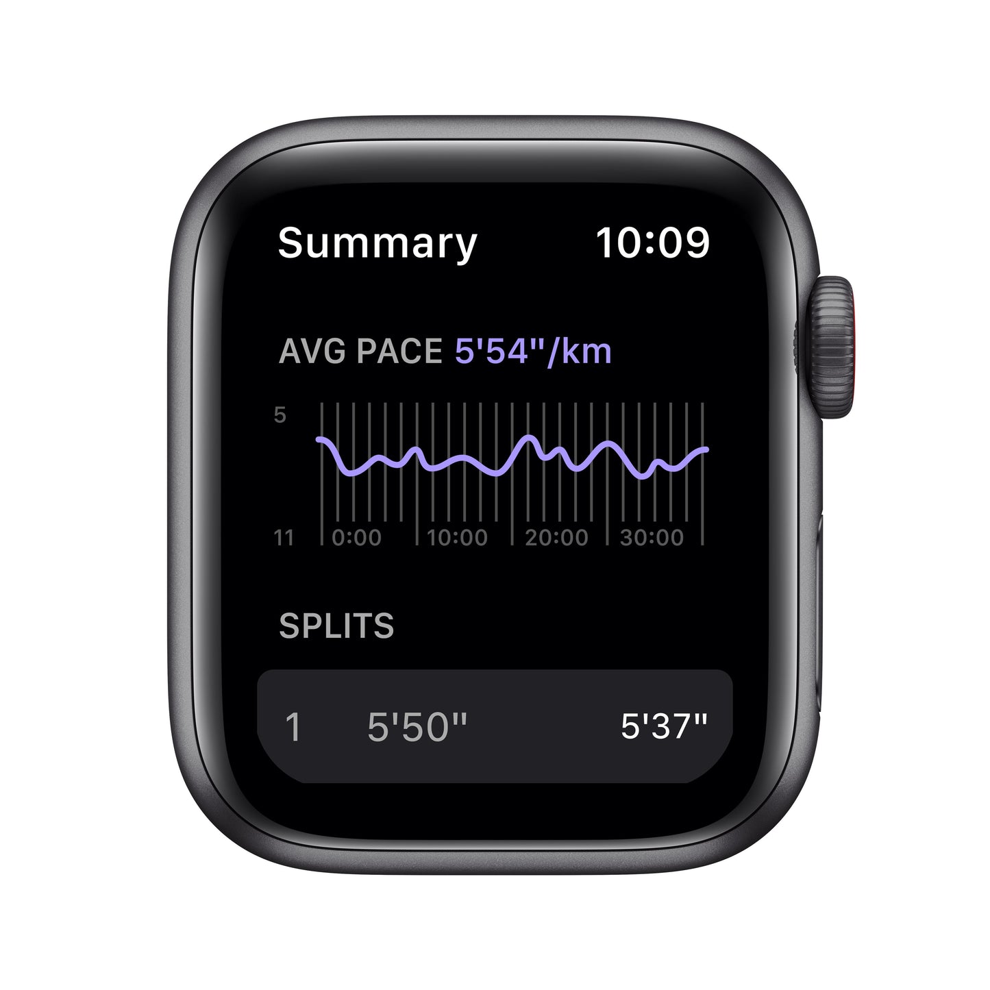 ساعة Apple Watch Nike SE GPS + شريحة، 40 مم، إطار من الألمنيوم الرمادي مع Loop Nike Sport باللون الأنثراسيت/الأسود - عادي