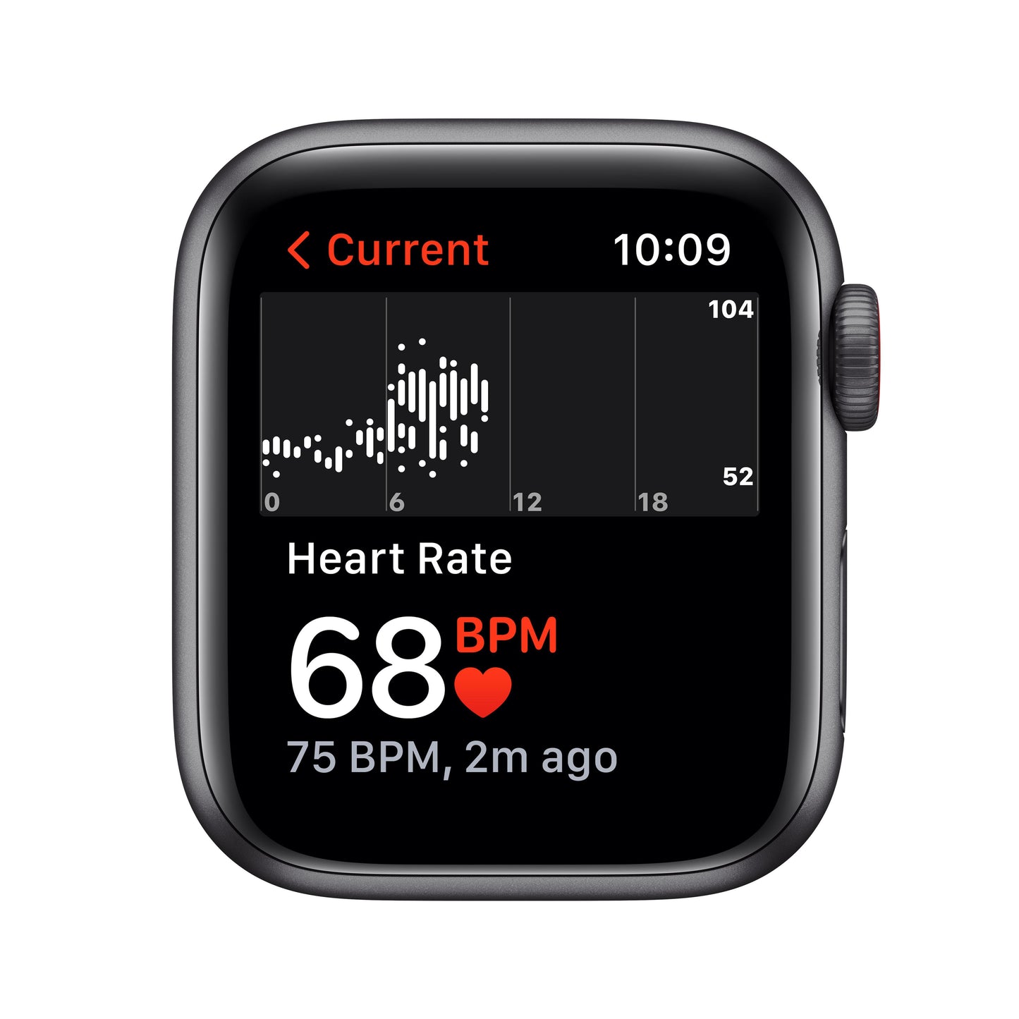 ساعة Apple Watch Nike SE GPS + شريحة، 40 مم، إطار من الألمنيوم الرمادي مع Loop Nike Sport باللون الأنثراسيت/الأسود - عادي