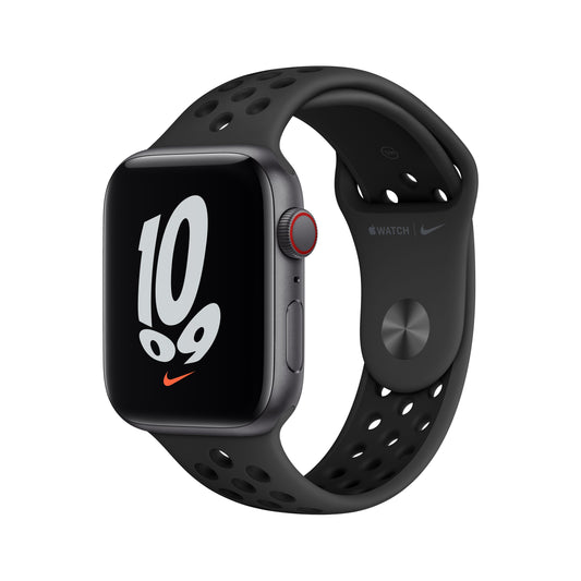 Apple Watch Nike SE GPS + Cellular, 44mm Space Gray Aluminum Case with Anthracite/Black Nike Sport Band - Regular