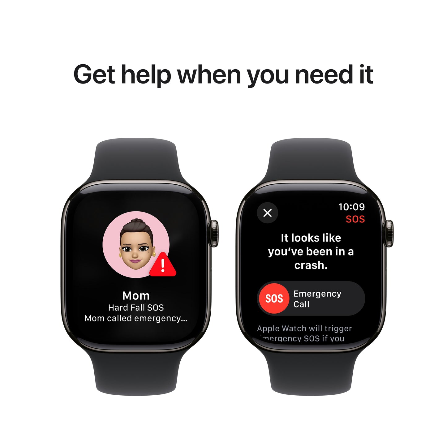 ساعة Apple Watch Series 10 GPS + Cellular مقاس 46 مم، وإطار من التيتانيوم سليت، حزام رياضي أسود - متوسط/كبير
