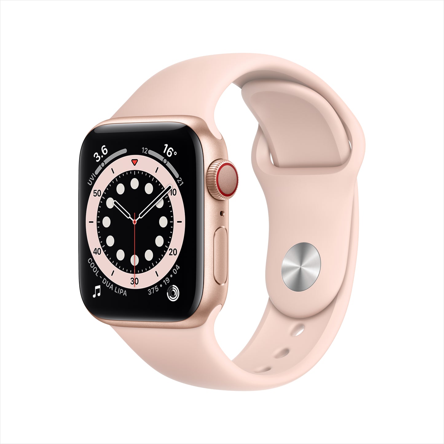 Apple Watch Series 6 Cellular 40mm Gold Aluminium Case with Pink Sand Sport Band