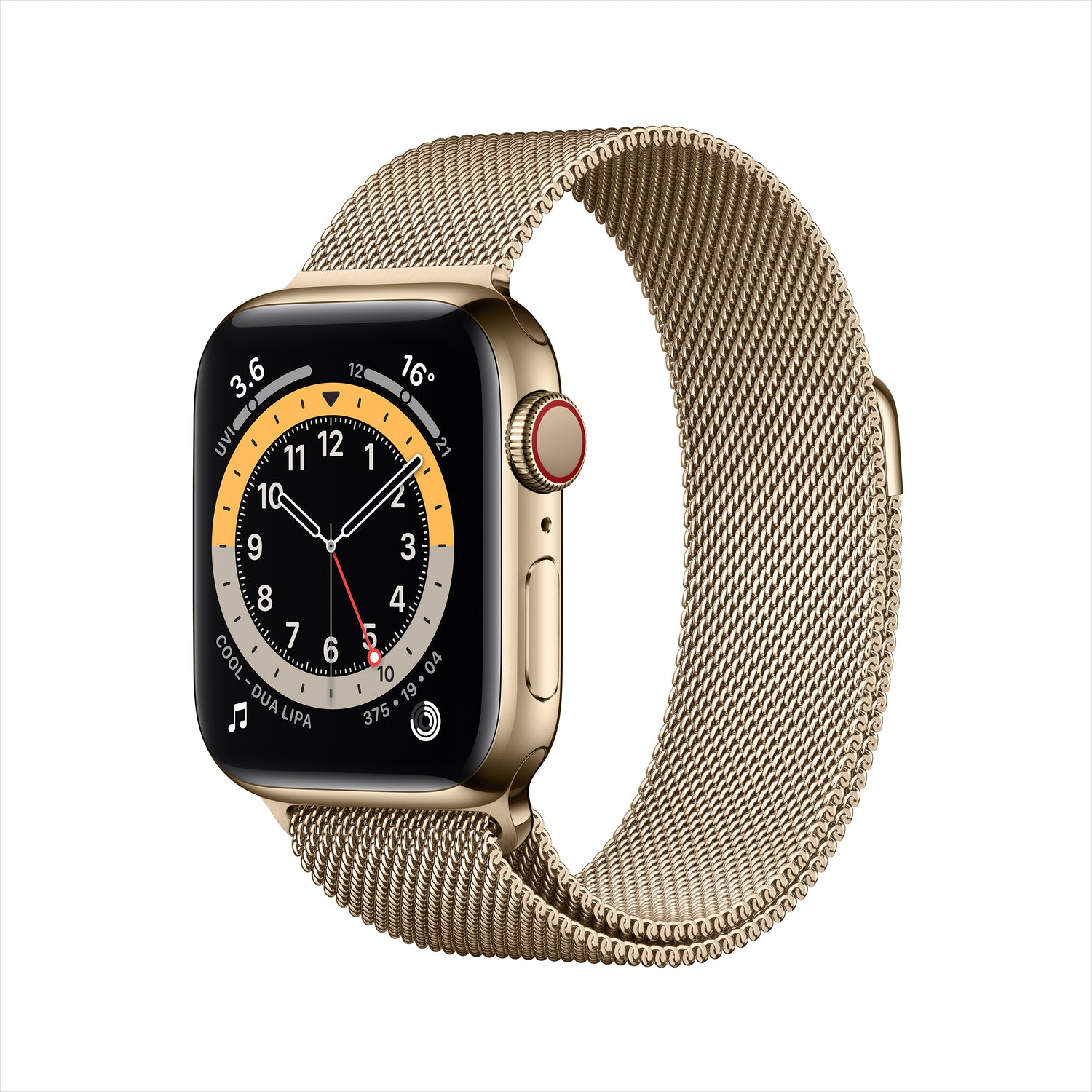 Apple Watch Series 6 Cellular 40mm Gold Stainless Steel Case with Gold Milanese Loop