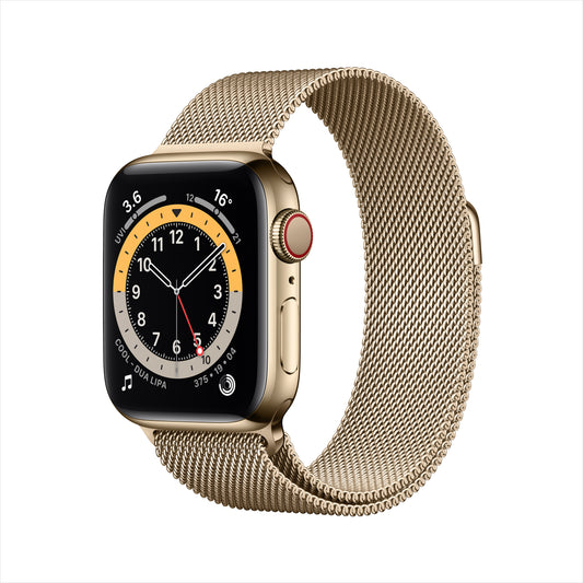Apple Watch Series 6 Cellular 40mm Gold Stainless Steel Case with Gold Milanese Loop