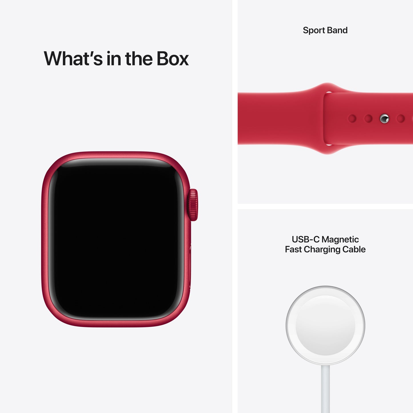 Apple Watch Series 7 GPS, 41mm (PRODUCT)RED Aluminium Case with (PRODUCT)RED Sport Band - Regular
