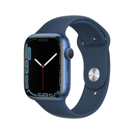 Apple Watch Series 7 GPS, 45mm Blue Aluminium Case with Abyss Blue Sport Band - Regular