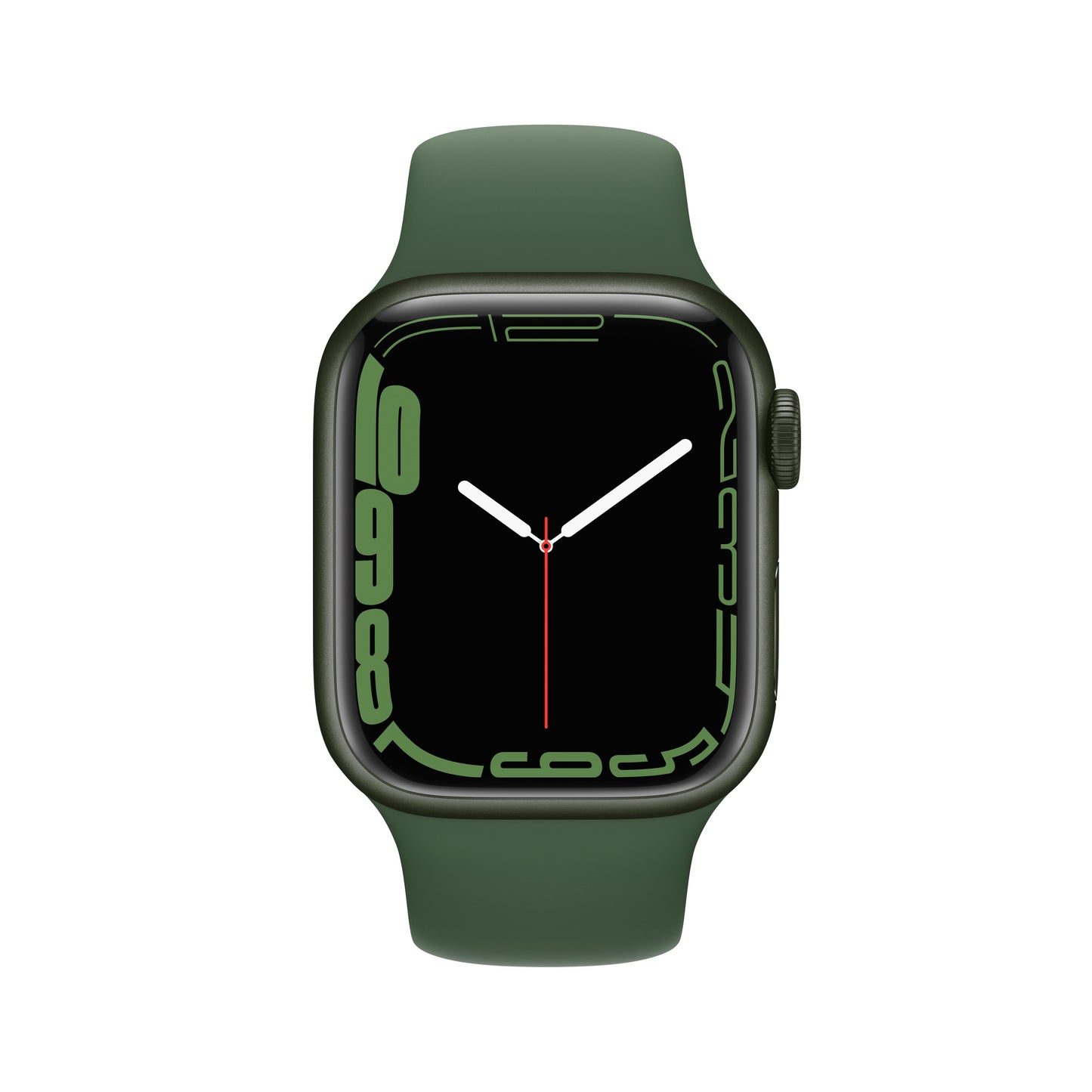 ساعة Apple Watch Series 7 GPS + شريحة، 41 مم، إطار ألومنيوم أخضر مع Loop رياضي أخضر