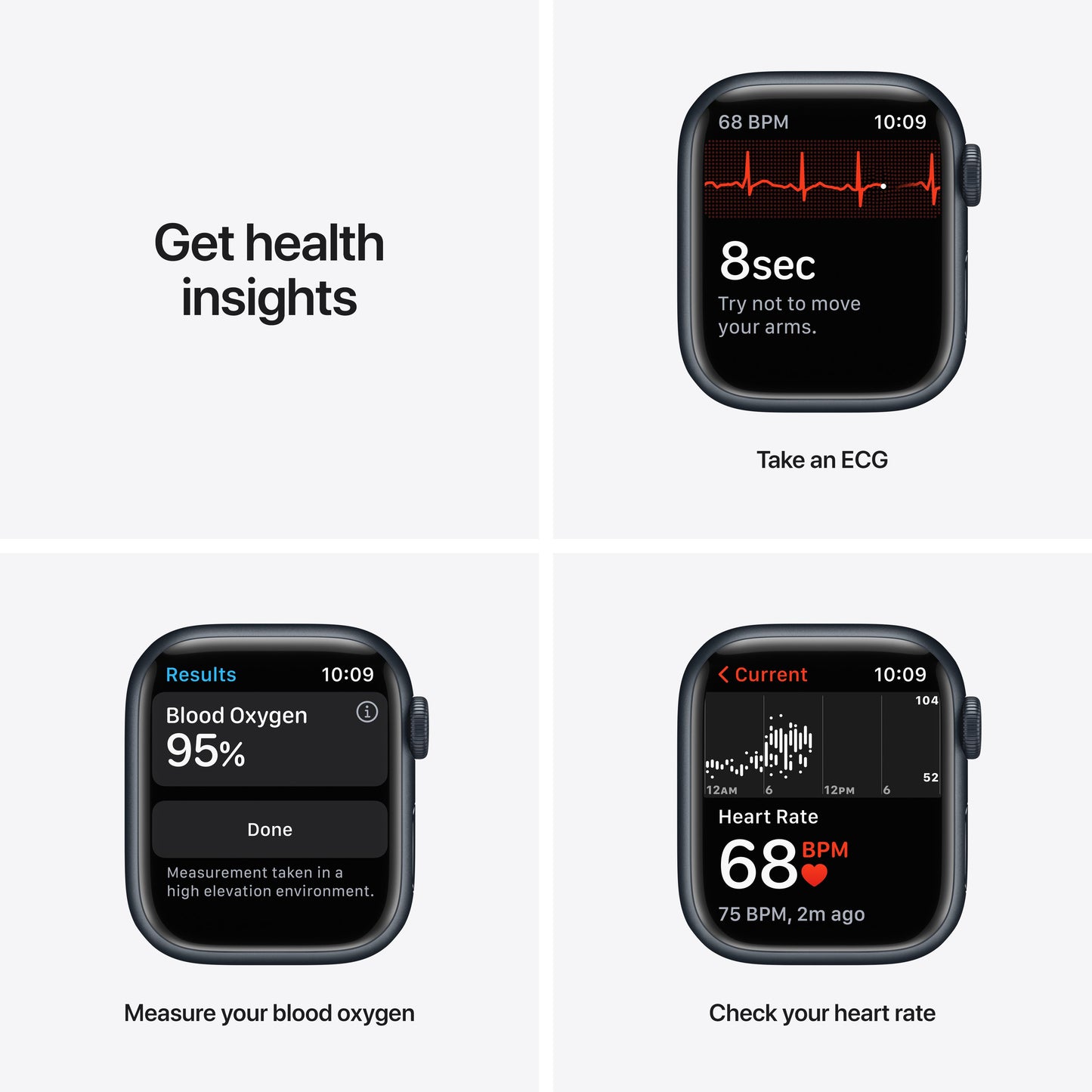 ساعة Apple Watch Nike Series 7 GPS + شريحة، 41 مم، إطار من الألمنيوم الليلي مع Loop Nike الرياضي باللون الأنثراسيت/الأسود