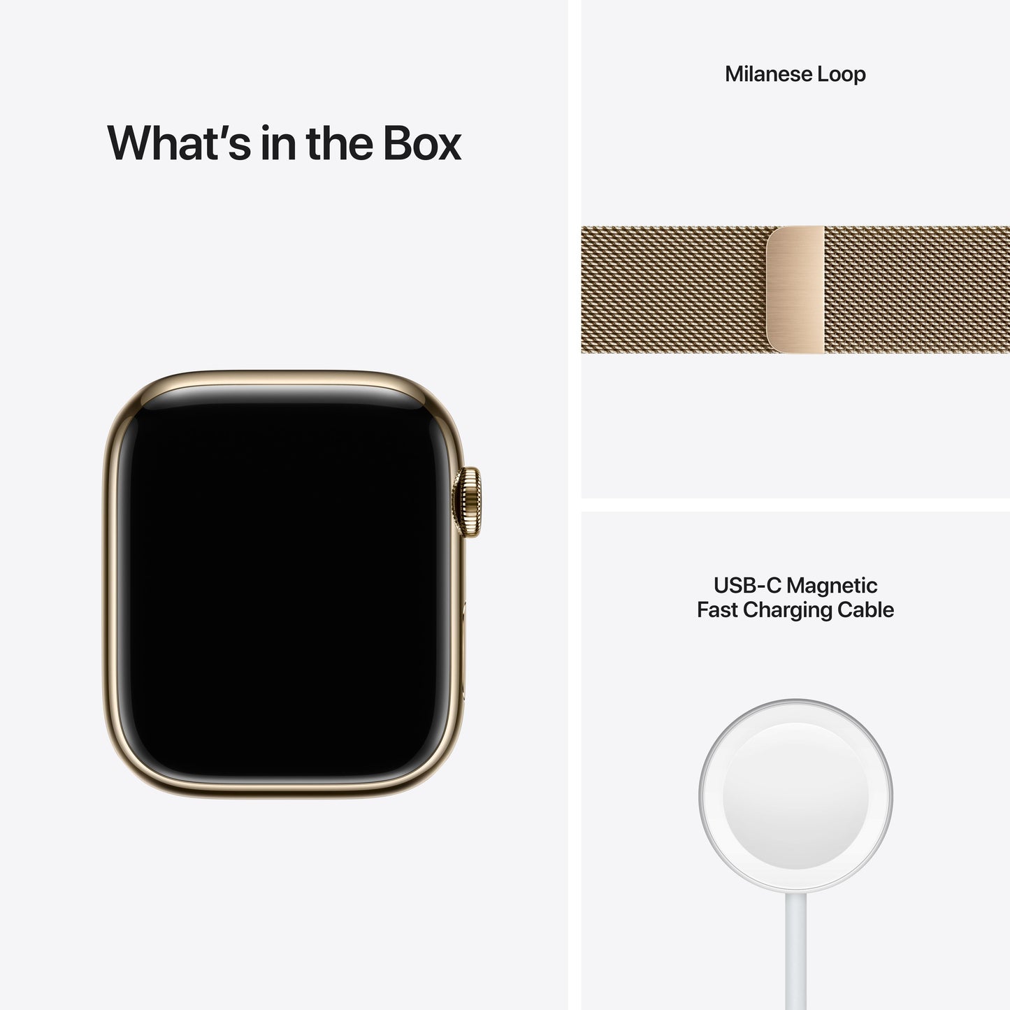 Apple Watch Series 7 GPS + Cellular, 45mm Gold Stainless Steel Case with Gold Milanese Loop