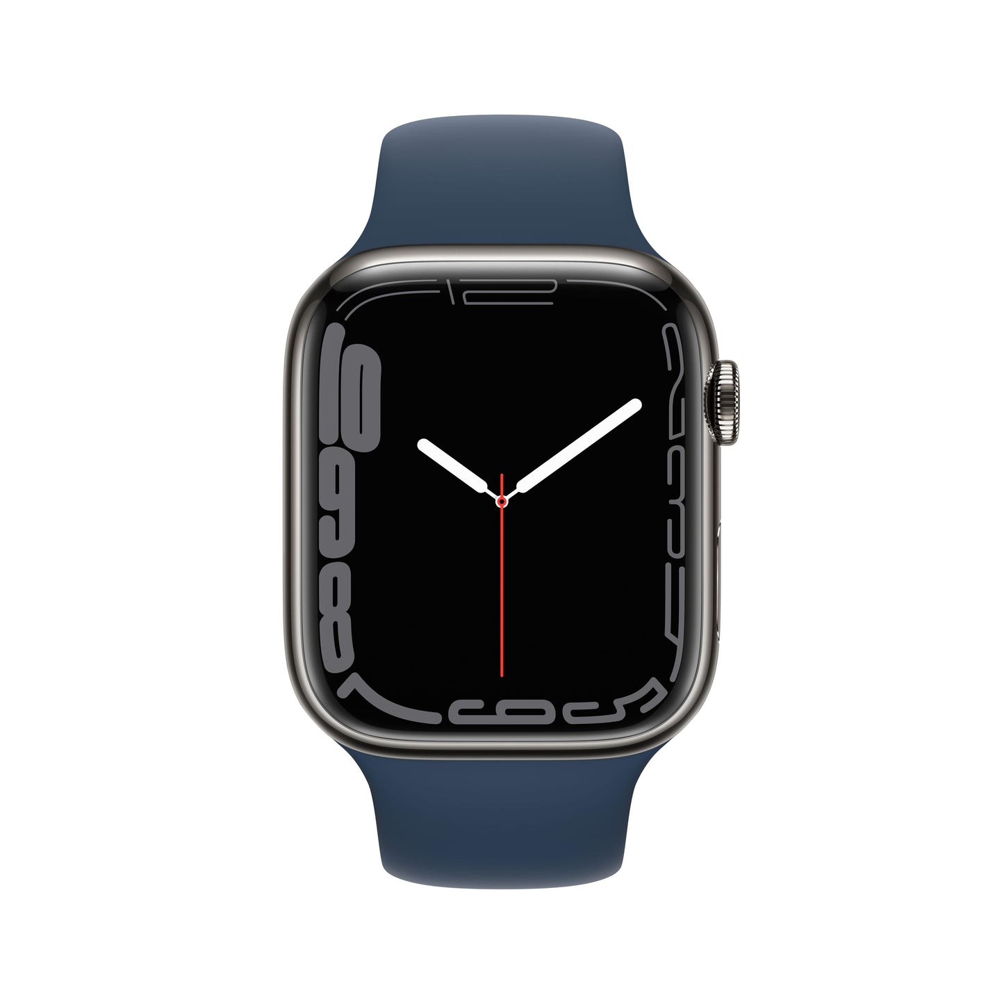Apple Watch Series 7 GPS + Cellular 41mm Graphite Stainless Steel Case with Abyss Blue Sport Band - Regular