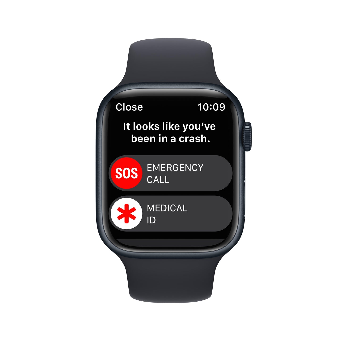 ساعة Apple Watch Series 8 GPS بقياس 45 مم وإطار من الألمنيوم اللون الأسود الليلي مع Loop رياضي ميدنايت - عادي