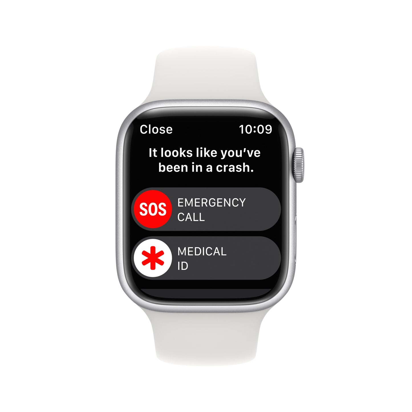 ساعة Apple Watch Series 8 بنظام تحديد المواقع GPS بقياس 45 مم وإطار من الألمنيوم الفضي مع Loop رياضي أبيض - عادي