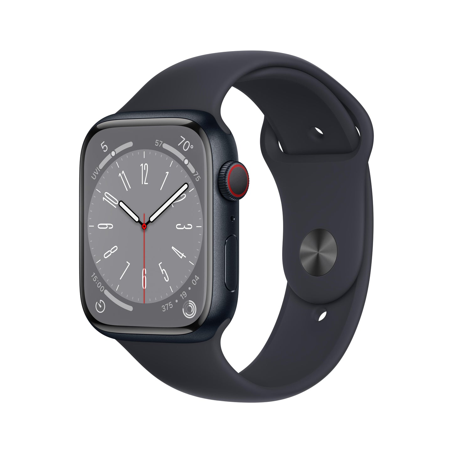 Apple Watch Series 8 GPS + Cellular 45mm Midnight Aluminum Case with Midnight Sport Band - Regular