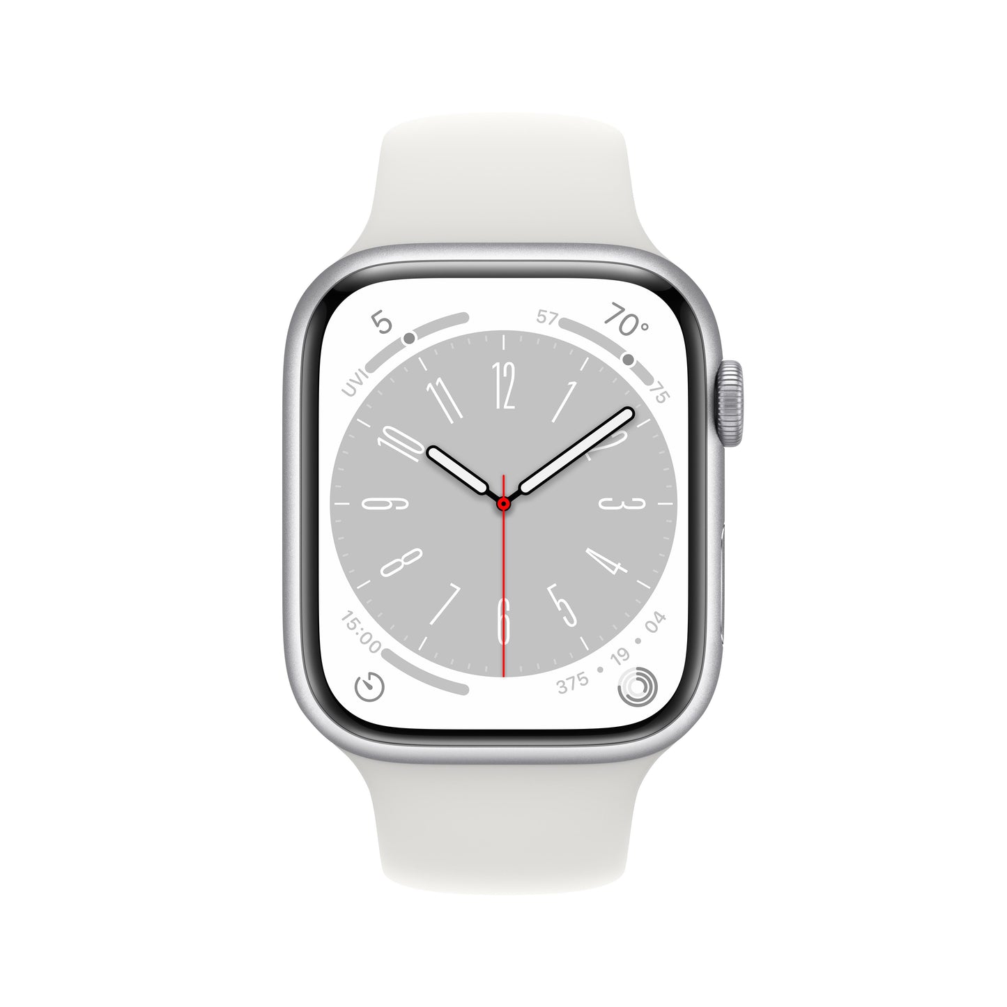 Apple Watch Series 8 GPS + Cellular 45mm Silver Aluminum Case with White Sport Band - Regular